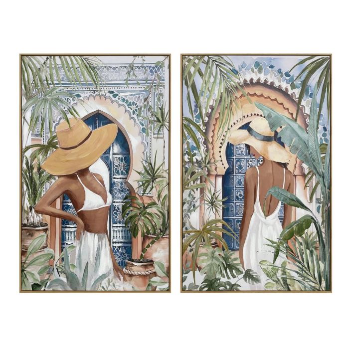 DKD Home Decor Cuadro de Pared Tropical Decorativo en Lienzo y PS, Tonos Azul y Verde, Dimensiones 120x80x3.5 cm, Set de 2 Unidades DKD Home Decor Cuadro de Pared Tropical Decorativo en Lienzo y PS, Tonos Azul y Verde, Dimensiones 120x80x3.5 cm, Set de 2 Unidades