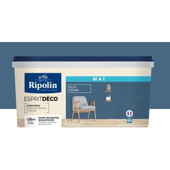 Pintura color azul mate seram para paredes interiores Ripolin 2.5L 1