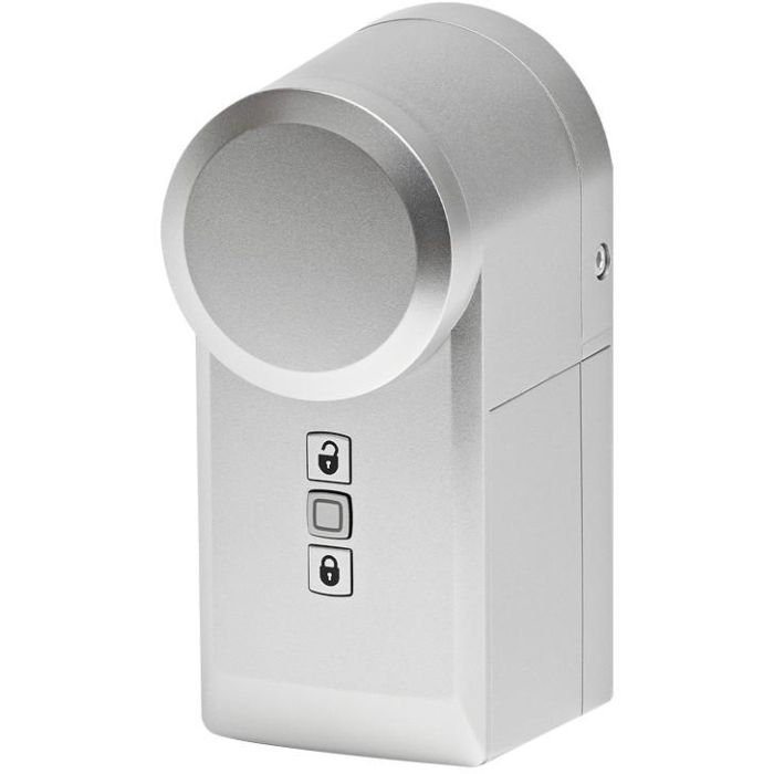 Homematic IP HmIP-DLD-S Cerradura de Puerta Inteligente, Sin Llave, Mando a Distancia, Plata