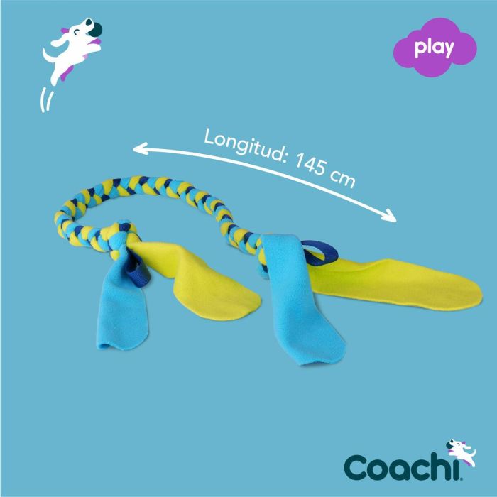 Coachi Tuggi Tug Juguete de Adiestramiento para Perros y Cachorros - Resistente para Tirar y Jugar - Antimordiscos Azul-Lima-Azul Claro 8
