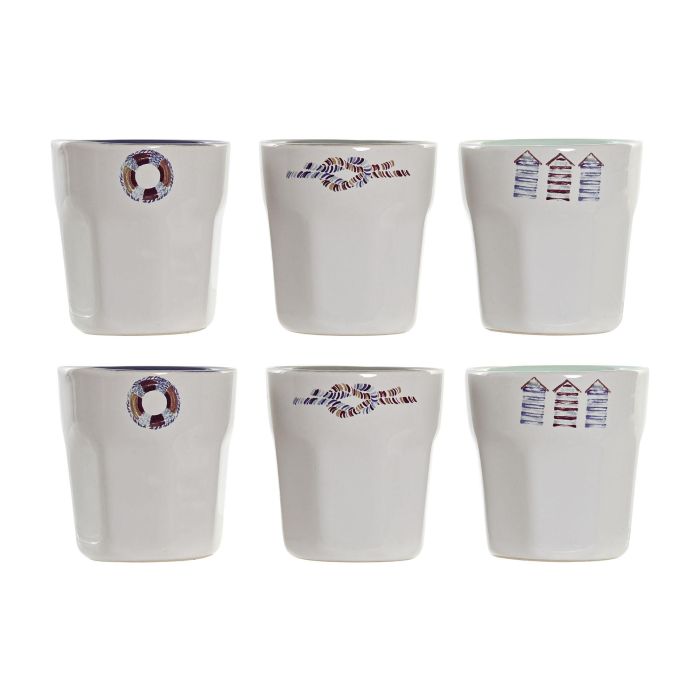 DKD Home Decor Juego de Café Salitre Mediterráneo 90ml Gres 6 Piezas Azul Blanco Turquesa Apto Microondas y Lavavajillas DKD Home Decor Juego de Café Salitre Mediterráneo 90ml Gres 6 Piezas Azul Blanco Turquesa Apto Microondas y Lavavajillas