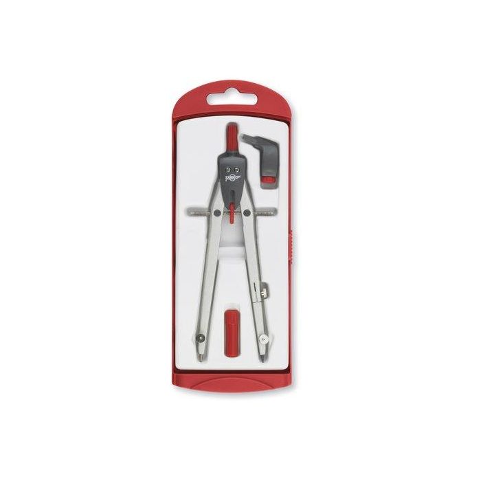 Compas Faibo Escolar Minas Y Adaptador Universal Serie Diseño Rojo 5 unidades
