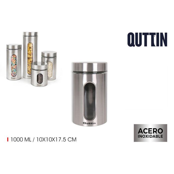 Tarro de vidrio y acero Quttin 1000 ml (12 Unidades) Tarro de vidrio y acero Quttin 1000 ml (12 Unidades)