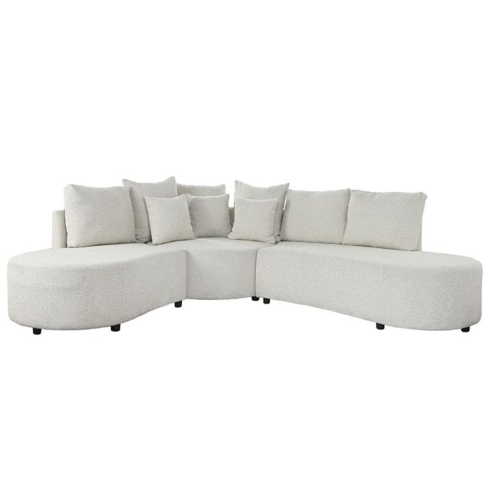 DKD Home Decor Sofá Moderno Modular de Poliéster y Madera, Blanco Roto 250x241x66 cm, Asiento 40 cm 5