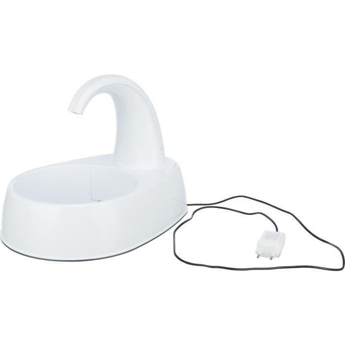 TRIXIE Fuente para beber Curved Stream - Plástico - 2,5L - 25 × 24,5 × 35 cm - Blanco 4