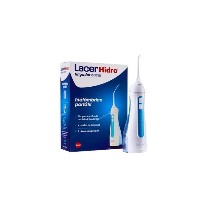 Lacer Irrigador Bucal HIDRO Portátil Inalámbrico para Limpieza Dental e Interdental, 7 Niveles de Presión y 4 Modos, Ideal Ortodoncia