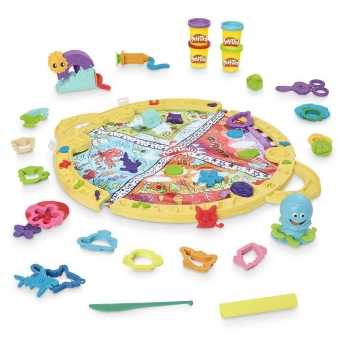 Play-Doh F9143 Set de juego portátil con 19 accesorios, alfombra de juego y desarrollo de motricidad para niños +3 años 3