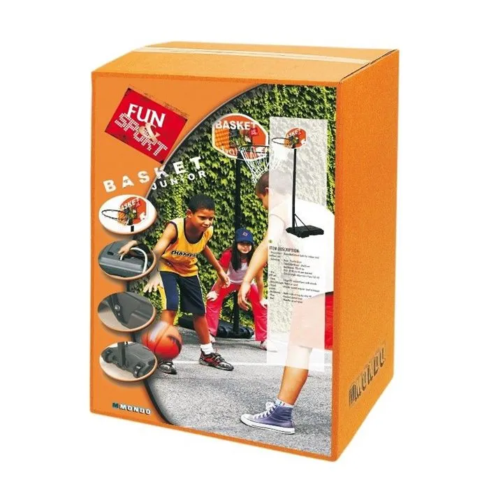 Mondo Aro de Baloncesto Junior Ajustable de 165 a 205 cm con Cesta Metálica de 46 cm 1