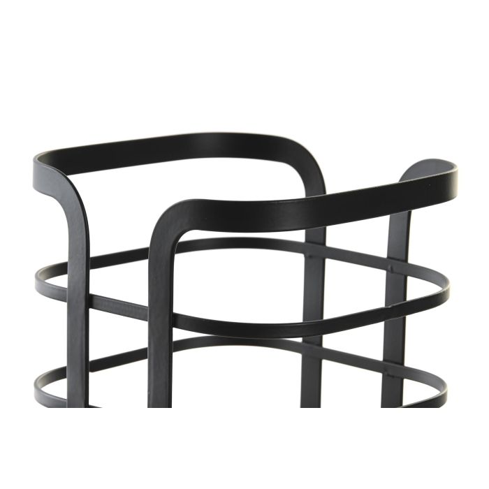 DKD Home Decor Cubertero Basicos Negro Natural Acero Bambu 12 x 14.5 x 12 cm 2