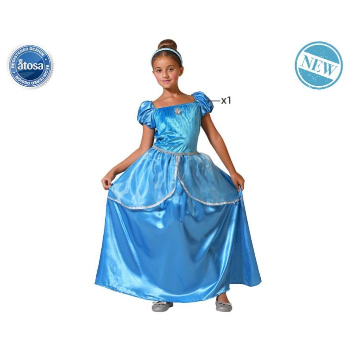 Disfraz Princesa de Cuento Azul Vestido Niña