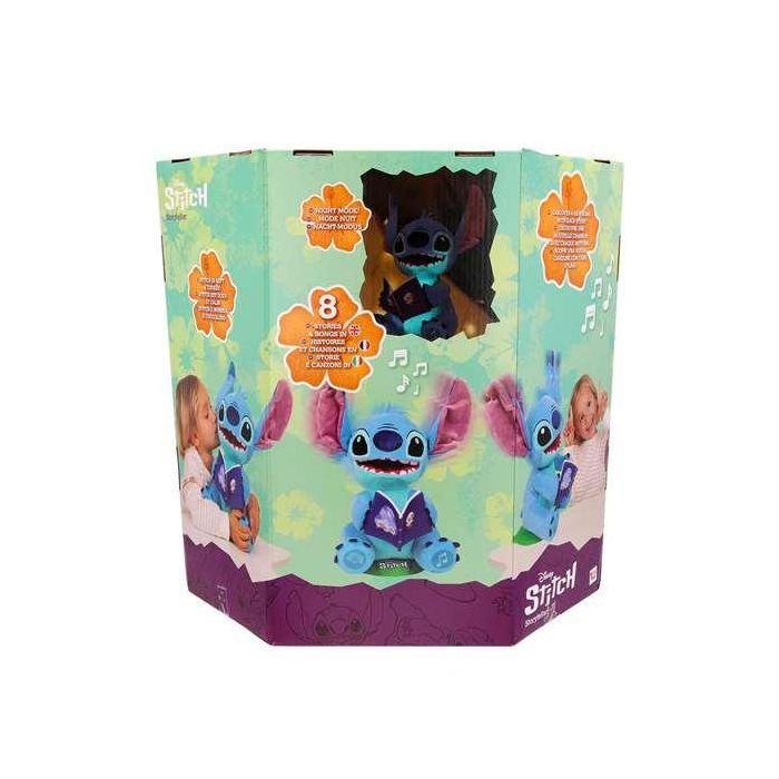 Muñeco Stitch Cuenta Cuentos 25 cm con luces y sonidos, tiene 4 historias y 4 canciones ¡mueve su cuerpo y boca mientas habla o canta! 1