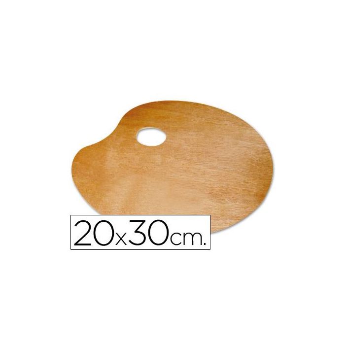 Paleta Madera Lidercolor Ovalada Tamaño 20x30 cm Grosor 0,3 cm