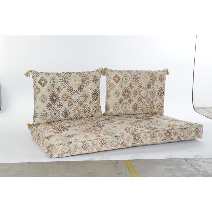 DKD Home Decor Sillón Sanki de Algodón Beige, Amarillo y Marrón, Acabado Desgastado, Altura Asiento 13 cm, 145x76x13 cm, Set de 4 6 DKD Home Decor Sillón Sanki de Algodón Beige, Amarillo y Marrón, Acabado Desgastado, Altura Asiento 13 cm, 145x76x13 cm, Set de 4 6