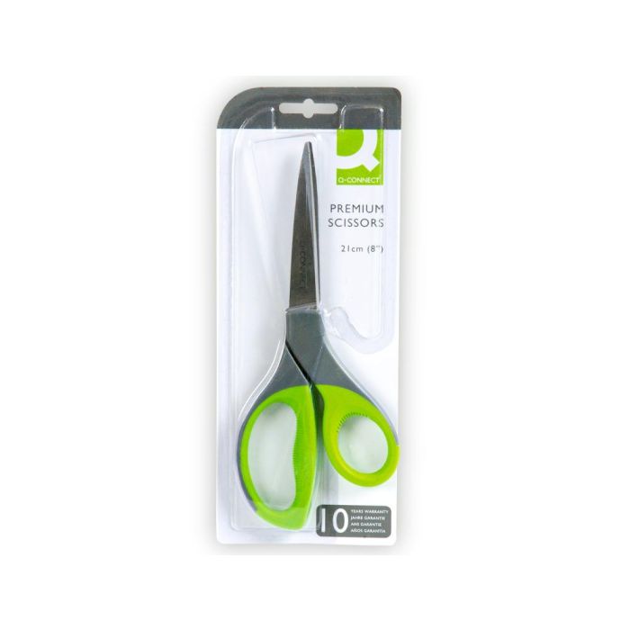 Tijera Q-Connect Mango Caucho 8-' 21 cm Blister 2