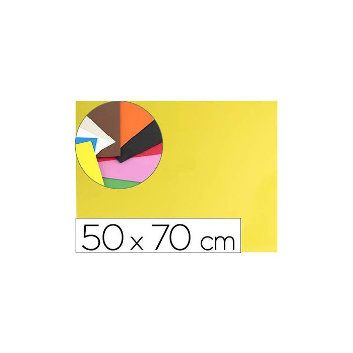 Goma Eva Liderpapel 50x70 cm 60 gr-M2 Espesor 1.5 mm Amarillo 10 unidades