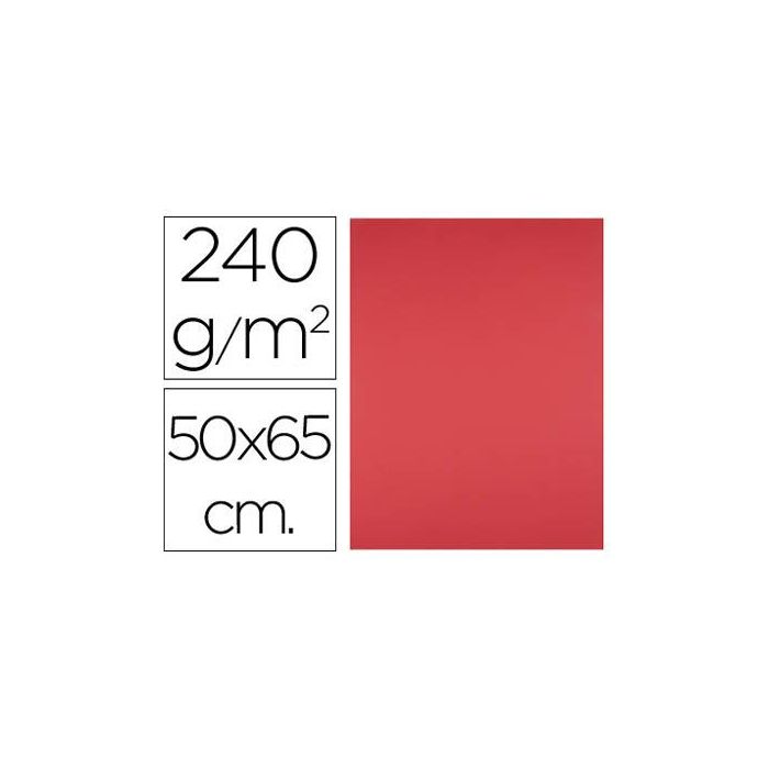 Cartulina Liderpapel 50x65 cm 240 gr-M2 Rojo 125 unidades
