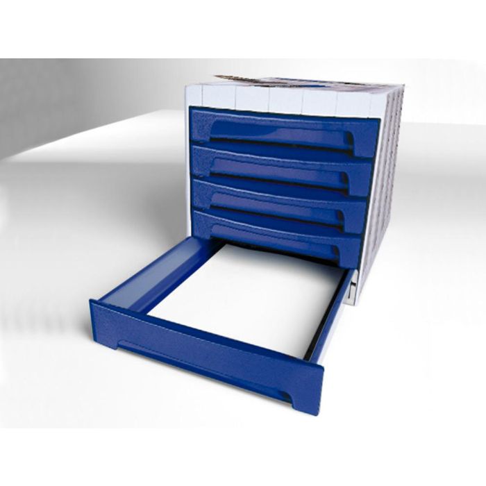 Fichero Cajones De Sobremesa Archivo 2000 305x370X215 mm Bandeja Organizadora Superior 6 Cajones Azul Opaco 2