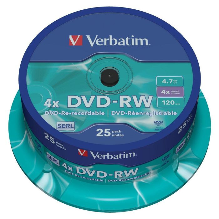 DVD-RW Verbatim 25 Unidades Multicolor 4,7 GB 4x