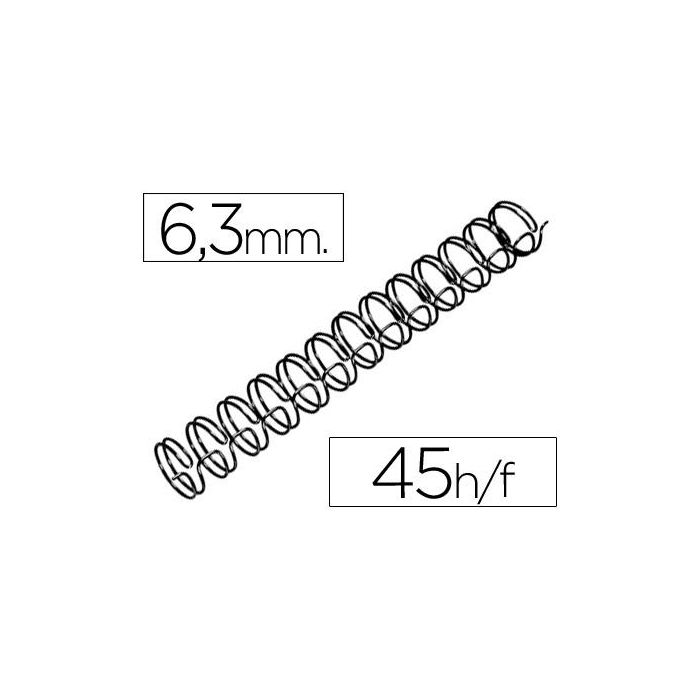 Espiral Wire 3:1 6,3 mm N.4 Negro Capacidad 45 Hojas Caja De 100 Unidades