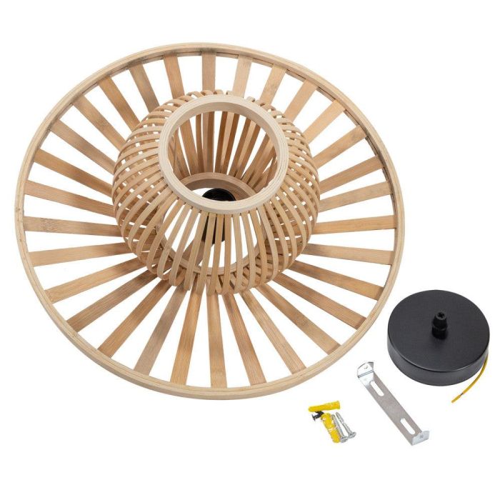 Lámpara Colgante Pembroke Pines de Ratán Natural Estilo Boho-Chic, Compatible Bombillas E27, Iluminación Interior SKD-P80114 7 Lámpara Colgante Pembroke Pines de Ratán Natural Estilo Boho-Chic, Compatible Bombillas E27, Iluminación Interior SKD-P80114 7
