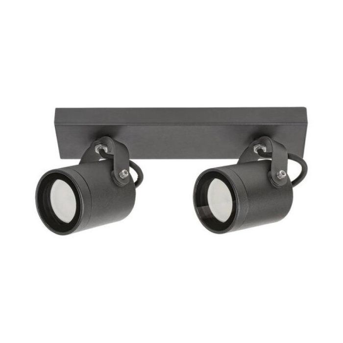 RABALUX RAB-7930 Aplique Exterior Elva Foco Doble Industrial Antracita Aluminio Cristal 2xGU10 IP44 Cabezales Ajustables 0 RABALUX RAB-7930 Aplique Exterior Elva Foco Doble Industrial Antracita Aluminio Cristal 2xGU10 IP44 Cabezales Ajustables 0