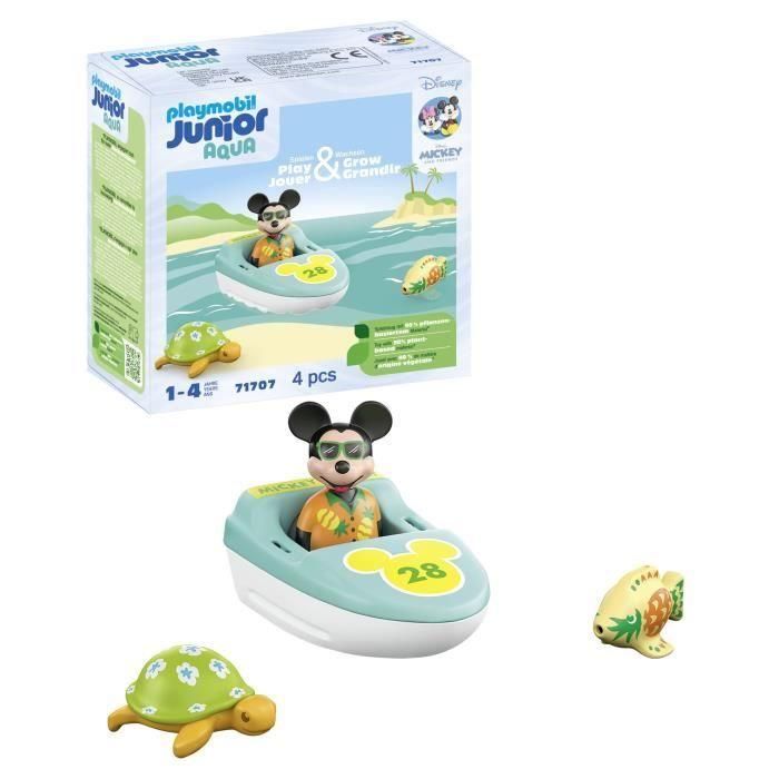 Playmobil 71707 Set de Baño Viaje en Bote Mickey Junior Disney - Juguete Acuático Educativo para Bebés +12 meses 3