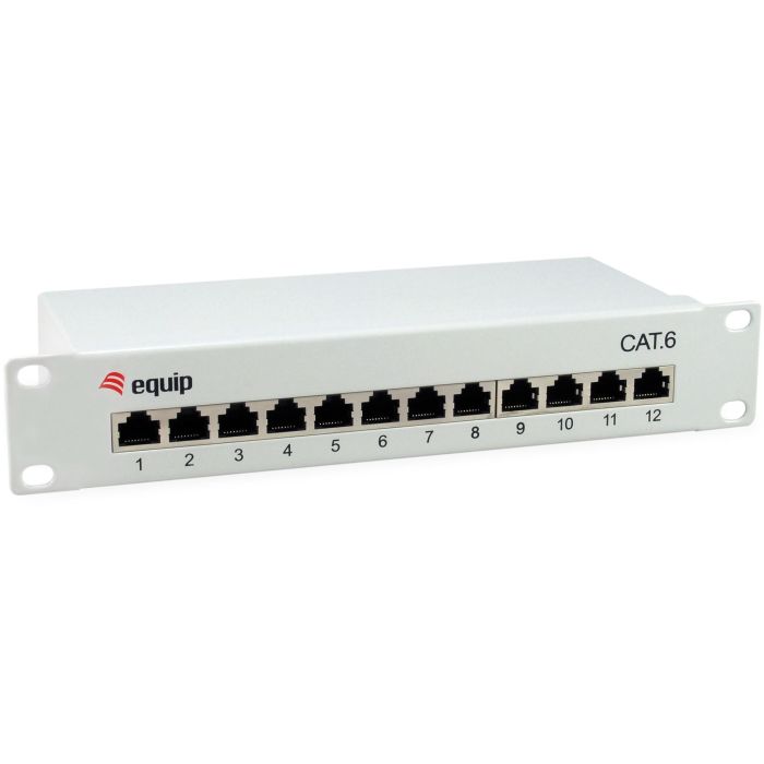 EQUIP Patchpanel 12x RJ45 Cat6 10" FTP 1HE ISO/IEC Gris Claro
