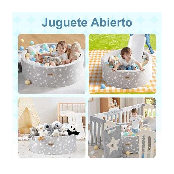 Ociotrends Piscina de Bolas para Niños con 100 Bolas 90x90x30 cm 2