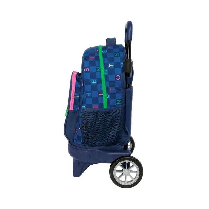Mochila Escolar Benetton Damero Azul marino 33 x 45 x 22 cm 2