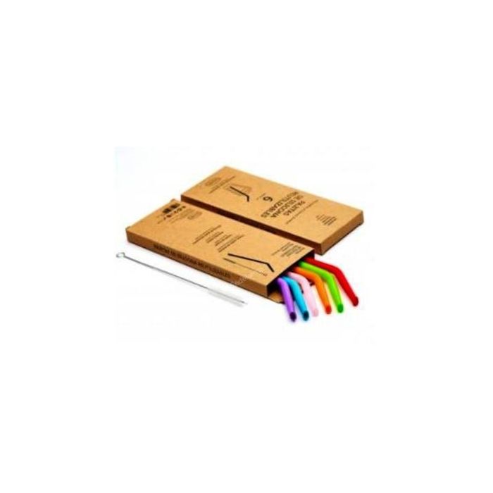 IRISANA Ir115 Pajitas Reutilizables de Silicona – Suaves, Flexibles y Aptas para Niños – Incluye Cepillo de Limpieza – 6 Unidades