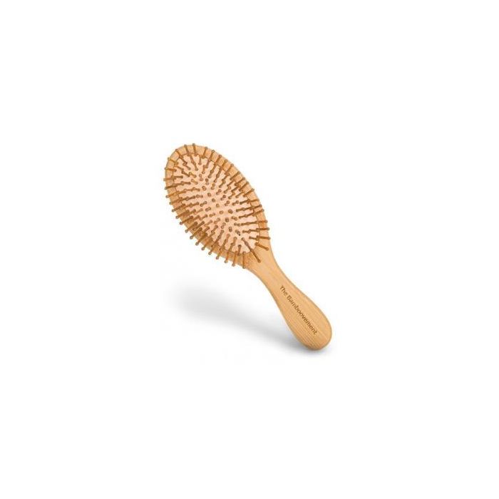 Bamboovement Cepillo de Pelo Ovalado de Bambú FSC Vegano para Pelo Corto/Medio-Largo - Estimula la Circulación y Reduce la Caída