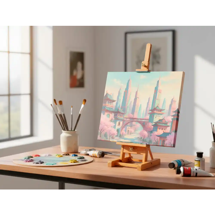 Liderpapel Caballete de Pintor de Sobremesa en Madera de Pino Barnizado, Certificado FSC, 34x16x13 cm 3
