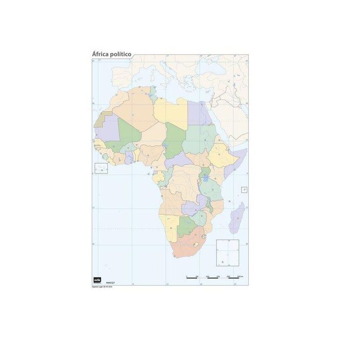 Mapa Mudo Erik Color Politico Africa 50 unidades