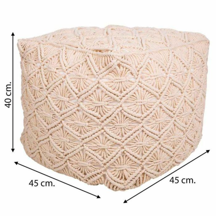 Puff Alexandra House Living Crema Poliestireno 45 x 40 x 45 cm 1