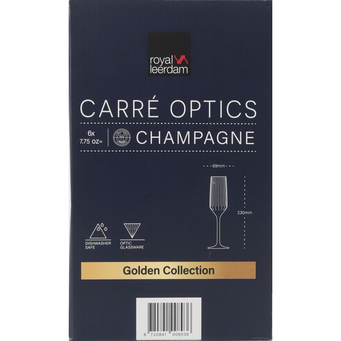 Inde Set 6 Copas de Champagne 22.5 cl "Carre Opti 2