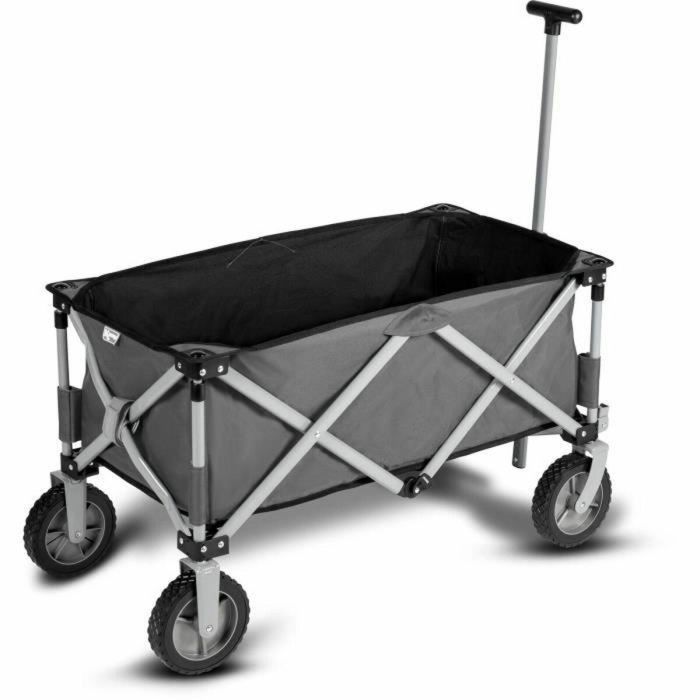 Kampa Trucker Trolley Carro Plegable de 4 Ruedas Gris - Carga 100kg y Ruedas Todo Terreno para Camping, Playa y Hogar