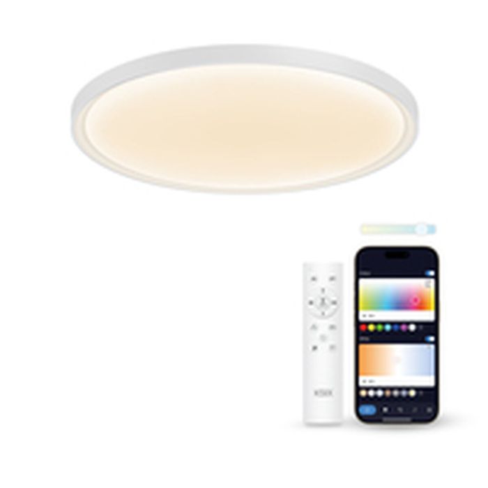 Plafón LED KSIX SmartLED KSIX Halo 2 Blanco Plástico 25 W (3000k - 6500k) (6500 K) 1 Plafón LED KSIX SmartLED KSIX Halo 2 Blanco Plástico 25 W (3000k - 6500k) (6500 K) 1
