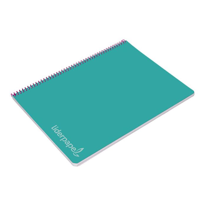 Cuaderno Espiral Liderpapel Folio Witty Tapa Dura 80H 75 gr Cuadro 4 mm Con Margen Color Turquesa 5 unidades 5