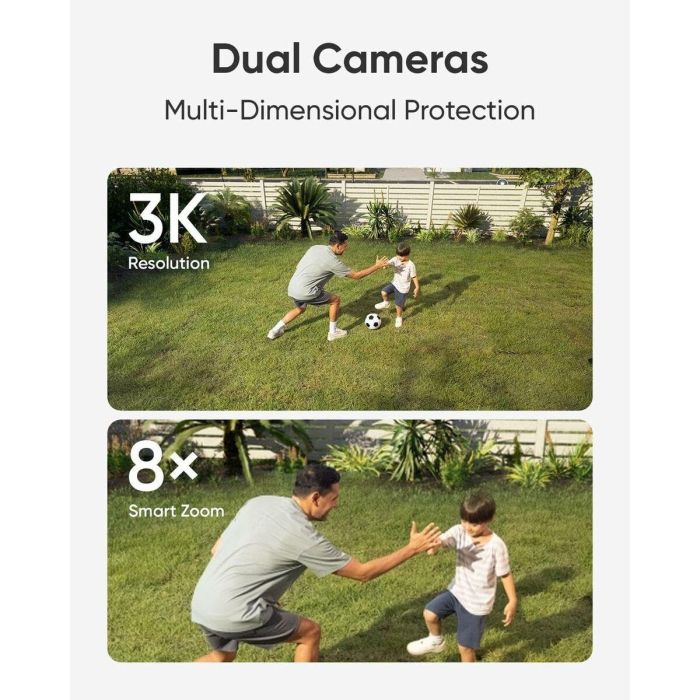 Eufy E340 Cámara de Seguridad IP Floodlight 3K Dual Cam 360° Pan/Tilt Wi-Fi 6 Interior/Exterior IP65 Almacenamiento Local Sin Cuotas 31 Eufy E340 Cámara de Seguridad IP Floodlight 3K Dual Cam 360° Pan/Tilt Wi-Fi 6 Interior/Exterior IP65 Almacenamiento Local Sin Cuotas 31