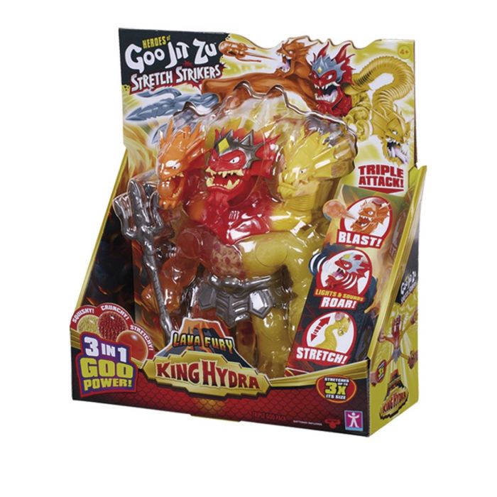 Figura Goo Jit Zu King Hydra Lava Fury Cada cabeza tiene un mecanismo diferente: lanza misiles, estirable y otra con ataque mordisco. 1