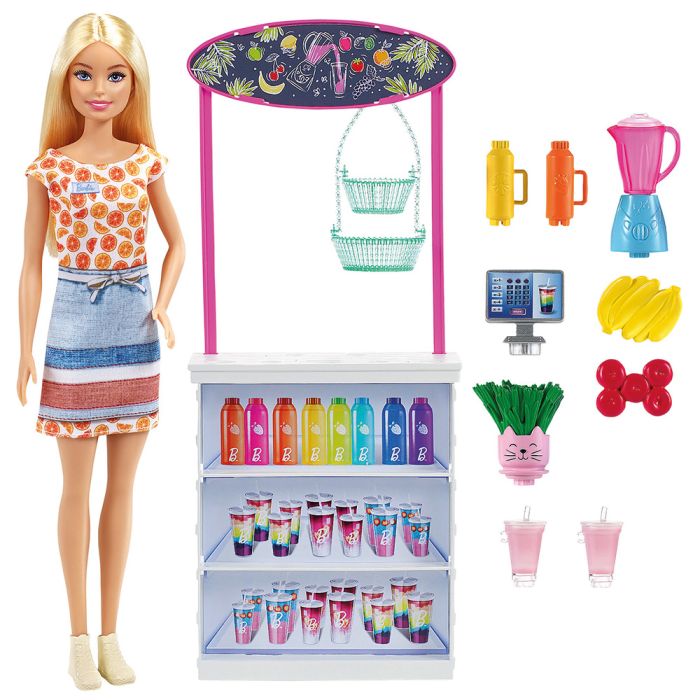 Muñeca Barbie Puesto De Smoothies Grn75 Mattel 1 Muñeca Barbie Puesto De Smoothies Grn75 Mattel 1