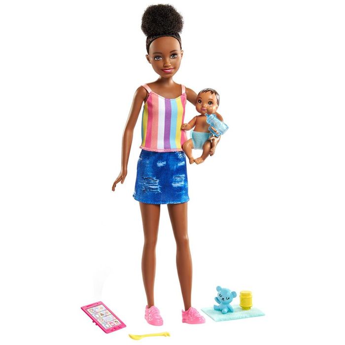 Muñeca Barbie Niñera Con Bebe Y Accesorios Grp10  Mattel 3