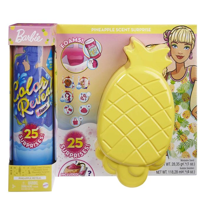 Muñeca Barbie Color Reveal Con Espuma Piña Gtn17 Mattel 0 Muñeca Barbie Color Reveal Con Espuma Piña Gtn17 Mattel 0