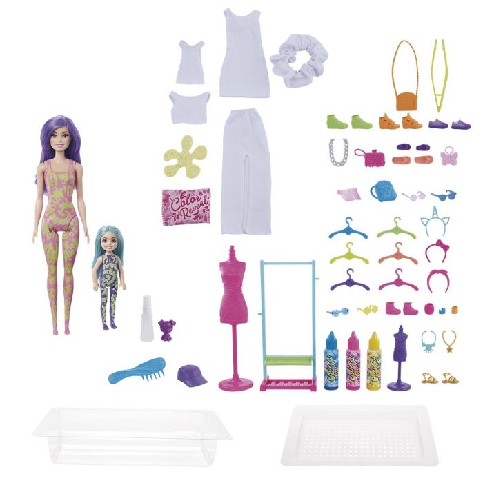 Set Barbie Color Reveal Moda Tie-Dye Hcd29 Mattel 1