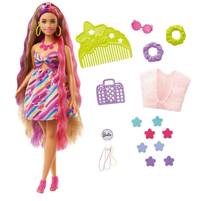 Muñeca Barbie Totally Hair-Pelo Extralargo Flor Hcm89 Mattel 1