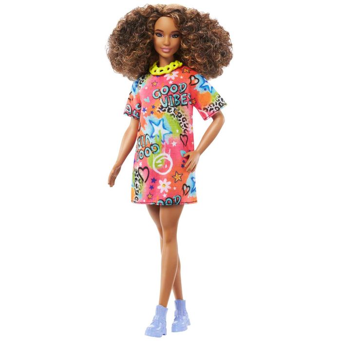 Muñeca Barbie Fashionista Con Pelo Rizado Hjt00 Mattel 1