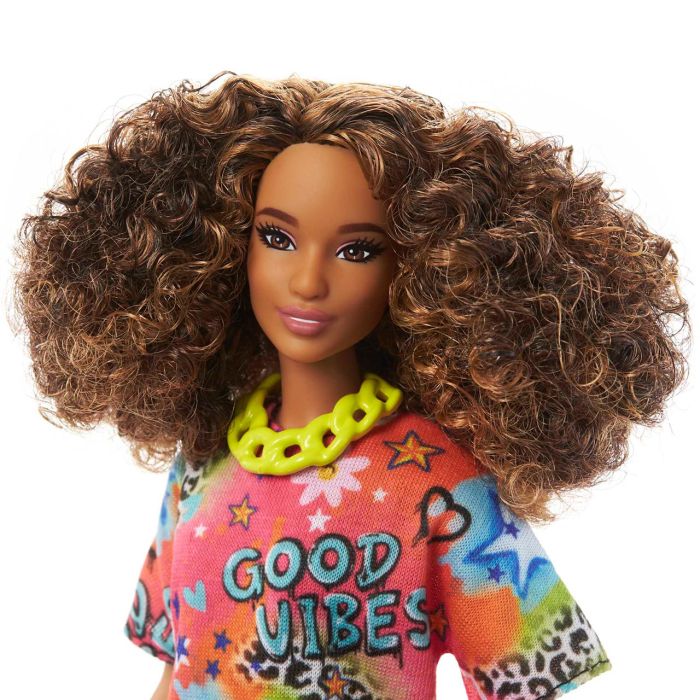 Muñeca Barbie Fashionista Con Pelo Rizado Hjt00 Mattel 2