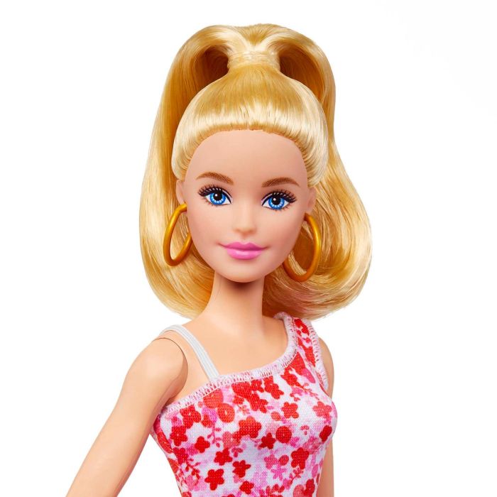 Muñeca Barbie Fashionista Vestido Rosa Flores Hjt02 Mattel 2