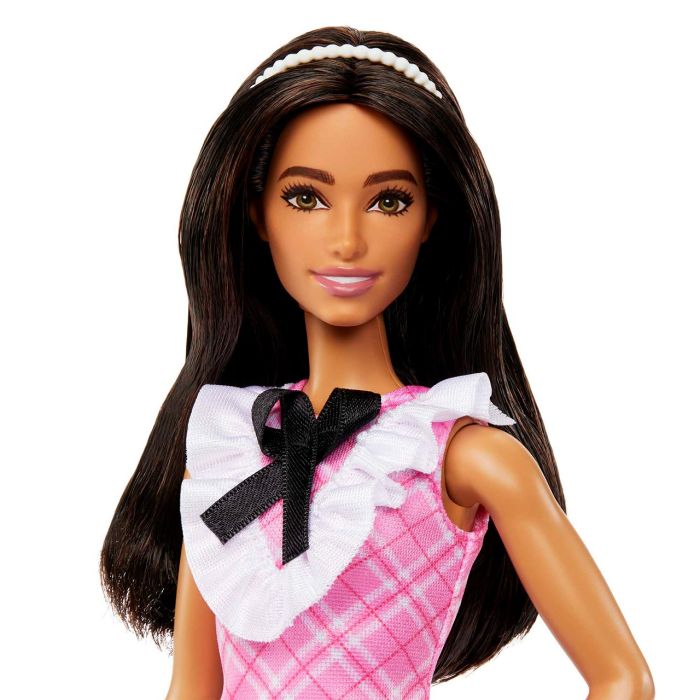Muñeca Barbie Fashionista Vestido Tartán Rosa Hjt06 Mattel 2