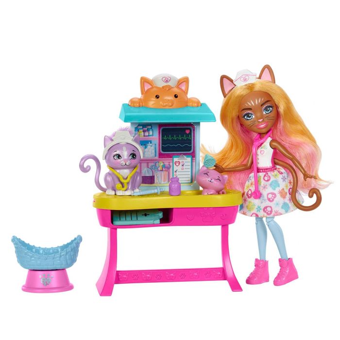 Muñeca Enchantimals City Clínica De Carlin Cat Hlh22 1